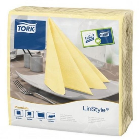 Tork Linstyle® Dinner Napkin 4 Fold 39cm x 39cm, 1 ply 600 pack