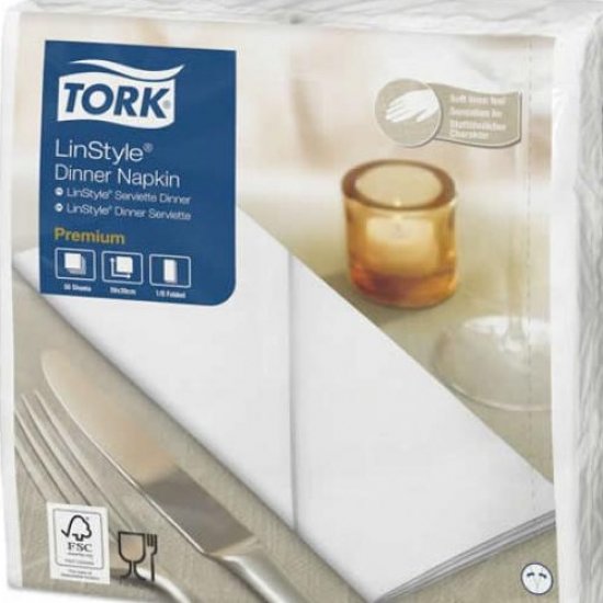 Tork Linstyle® Dinner Napkin 8 Fold 39cm x 39cm, 1 ply 600 pack