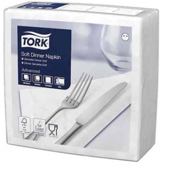 Tork 39 cm 3 PLY 1/4-FOLD WHITE NAPKIN 1200PK