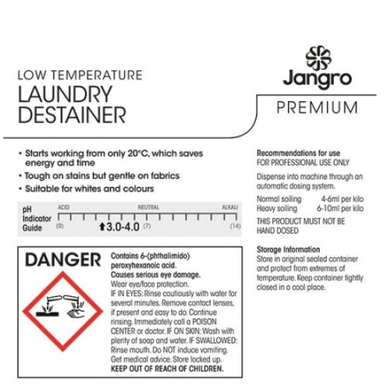  Jangro Premium Low Temperature Laundry Destainer - 10L