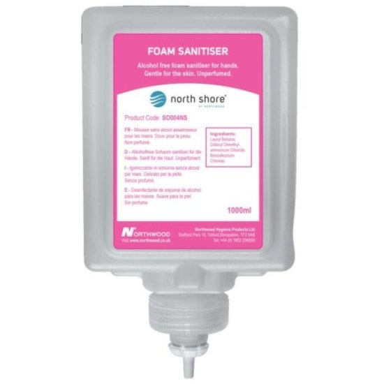 Baywest North Shore Instant Sanitiser Foam 6 x 1000ml SO004NS