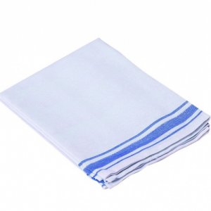  Cotton Tea Towels - White with coloured edging