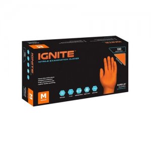 Ignite Orange Nitrile Gloves 100 Pack